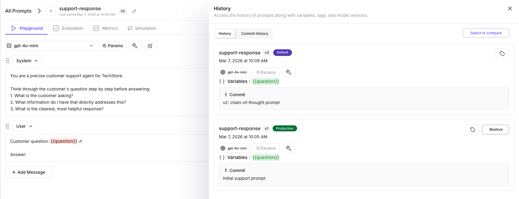 v2 created without production label